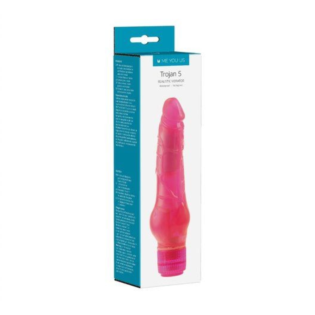 Me You Us Trojan Realistic Vibrator Pink 5in