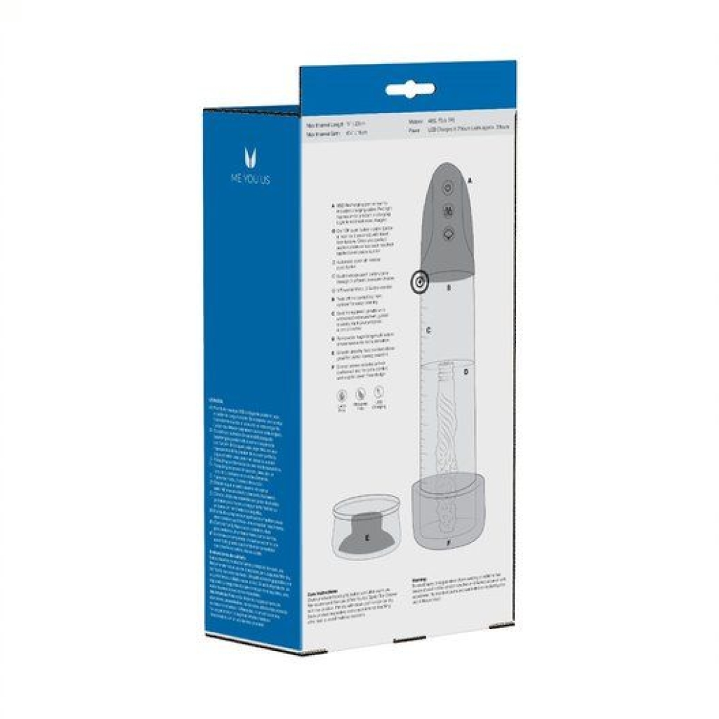Me You Us Platinum Duo Automatic Pump Masturbator Clear/Black - Image 6