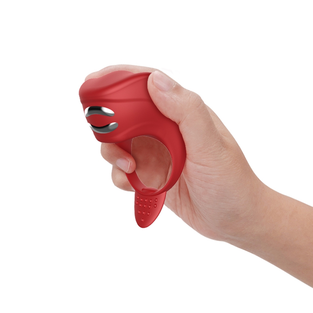 Foxshow - Vibrator - Silicone Ring Red USB 7 Function + Electro stim / remote control - Image 3