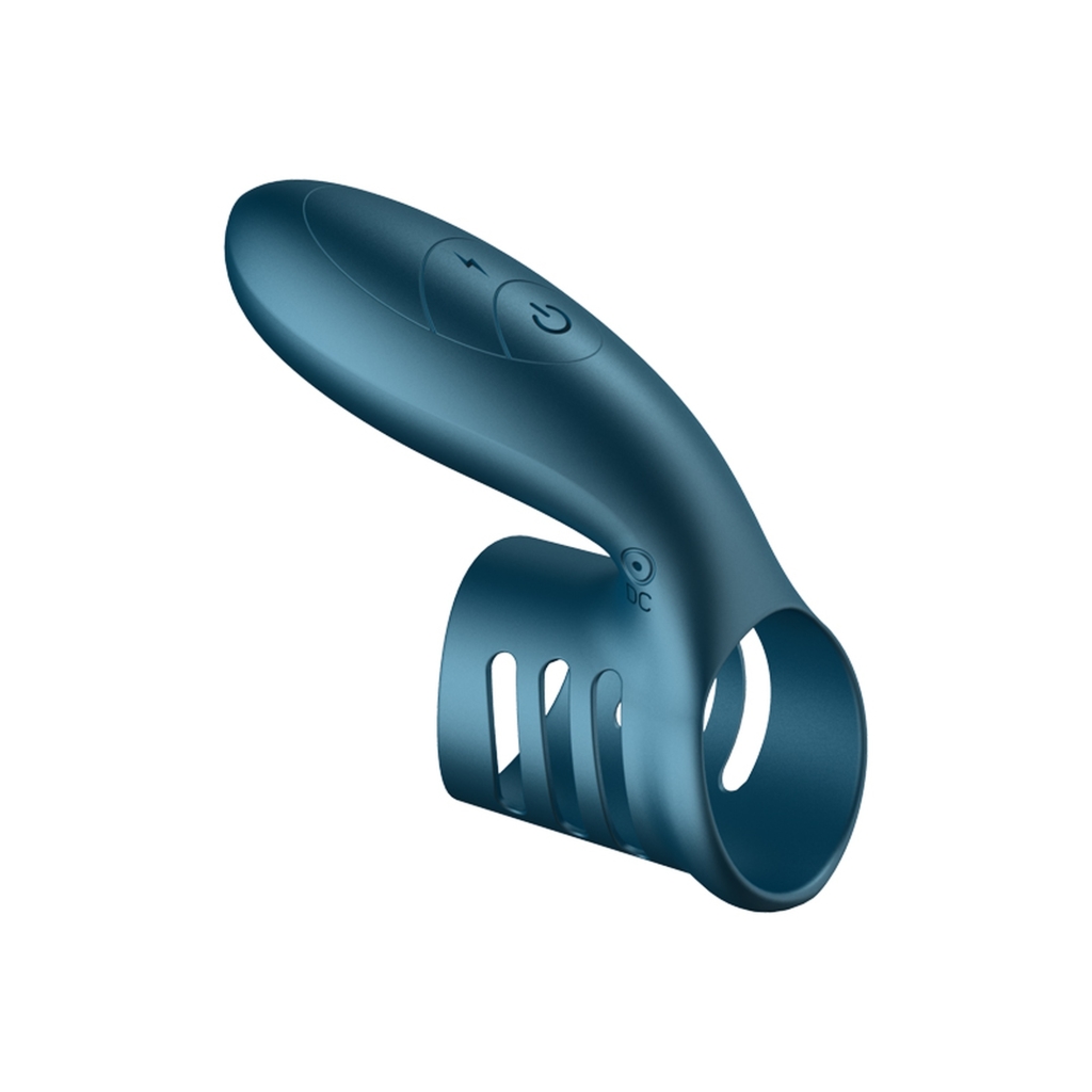 Foxshow - Vibrator - Silicone Ring Blue USB 7 Function - Image 2