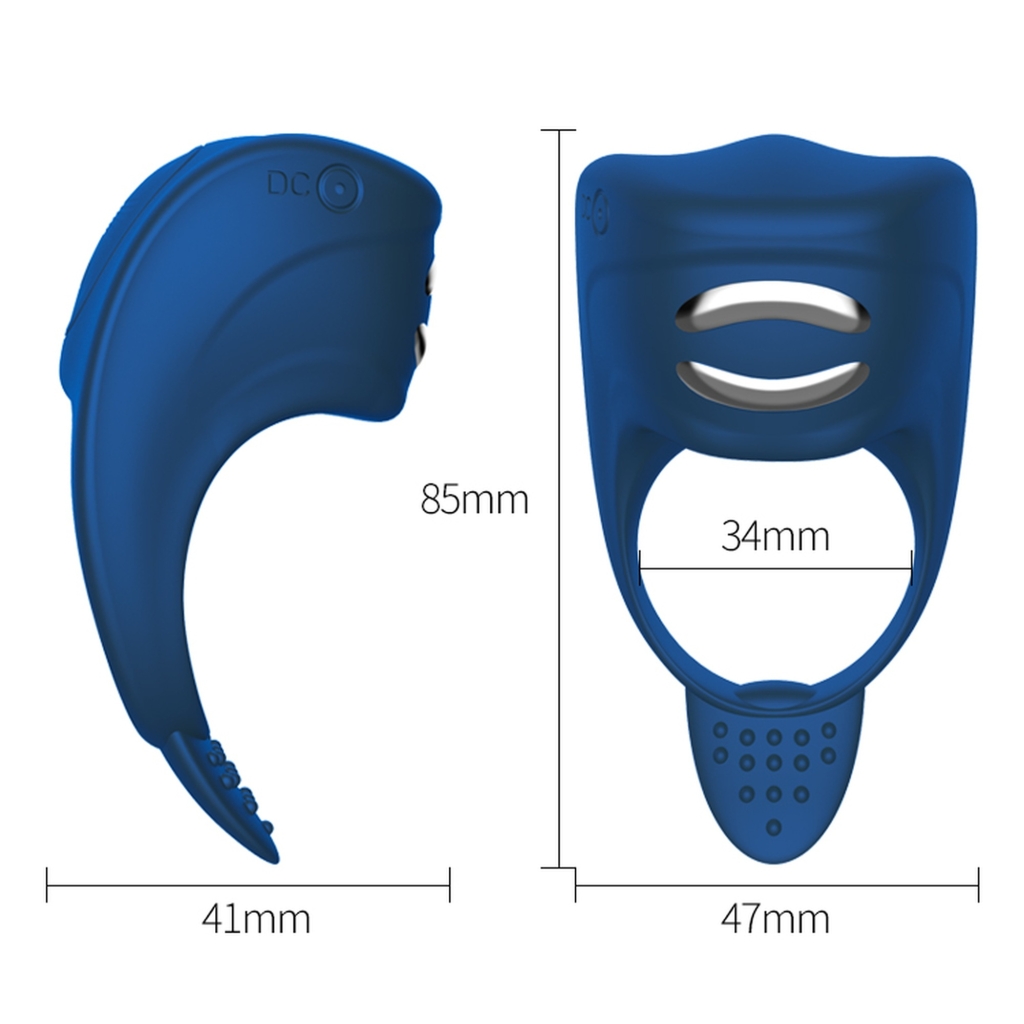 Foxshow - Vibrator - Silicone Ring Blue USB 7 Function + Electro stim / remote control - Image 6