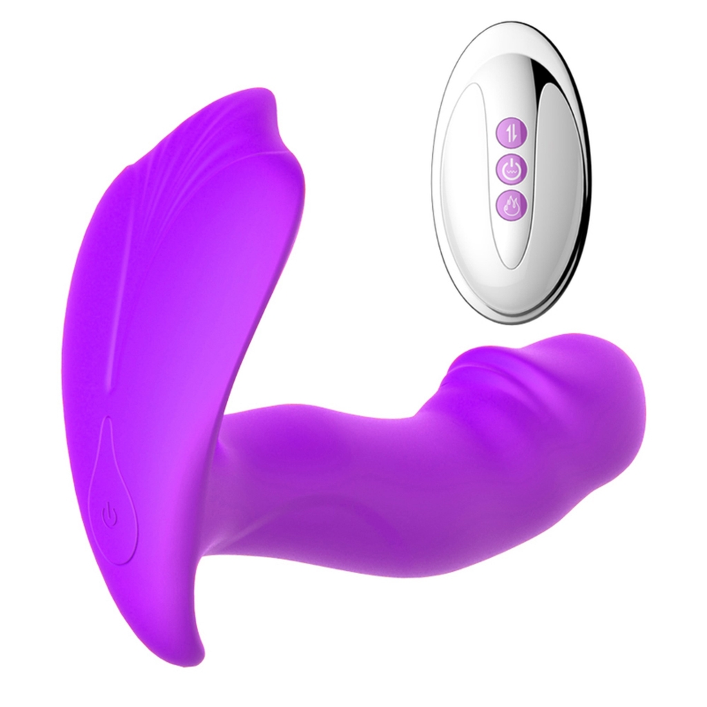 Foxshow - Stimulator - Silicone Panty Vibrator and Pulsator USB 10 Function / Heating - Purple - Image 2