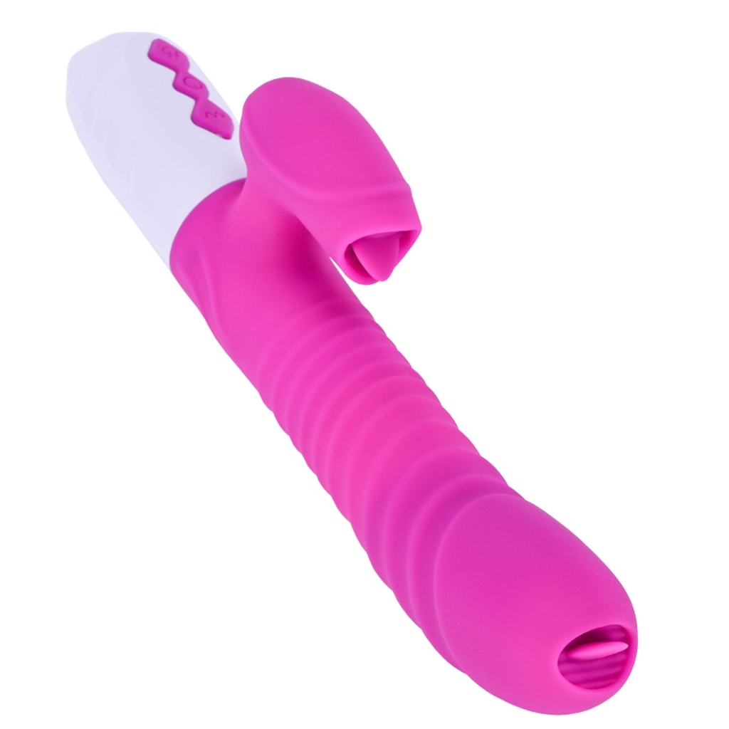 Foxshow - Vibrator - Silicone Vibrator USB 7 Function and Thrusting Function / Heating, purple - Image 2