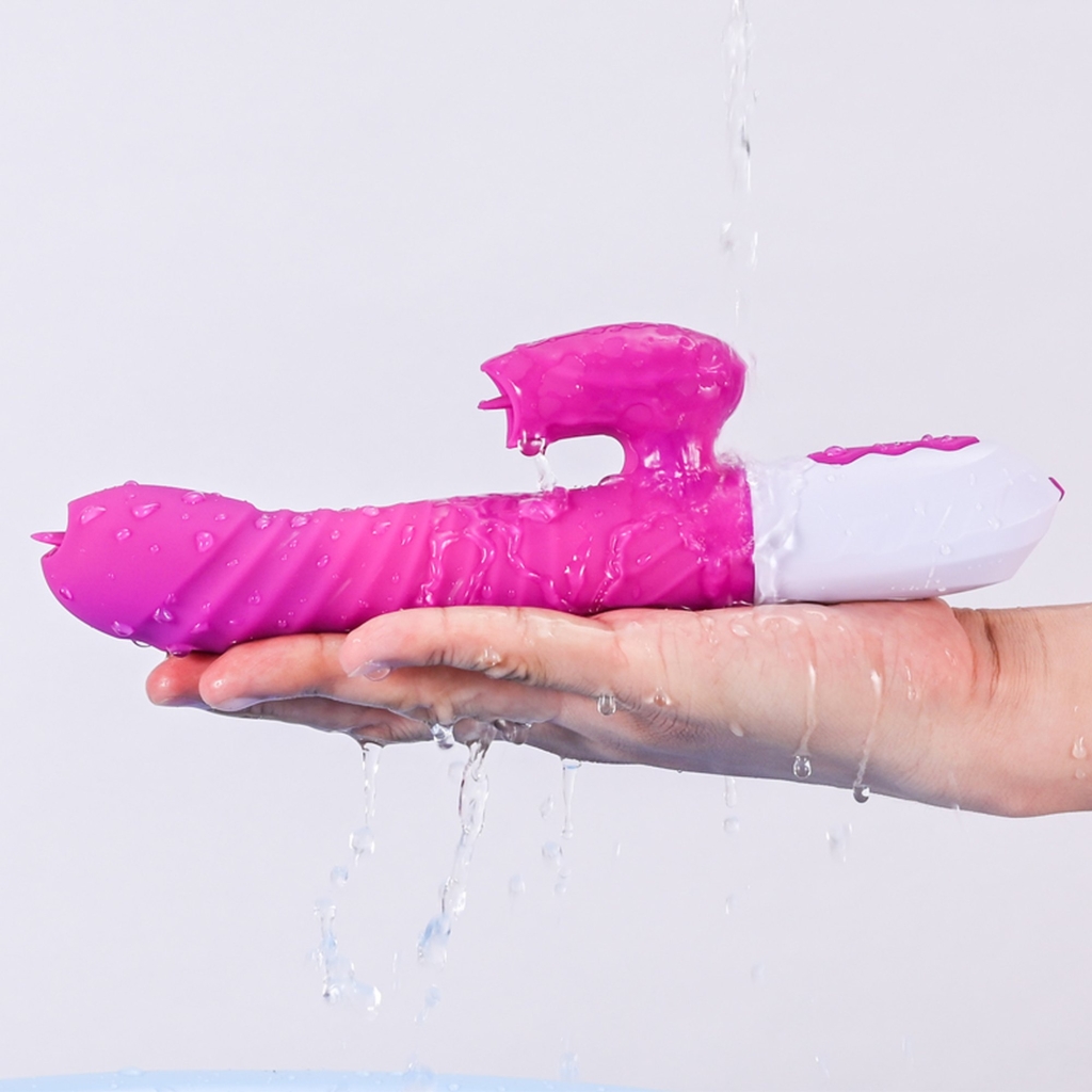 Foxshow - Vibrator - Silicone Vibrator USB 7 Function and Thrusting Function / Heating, purple - Image 4