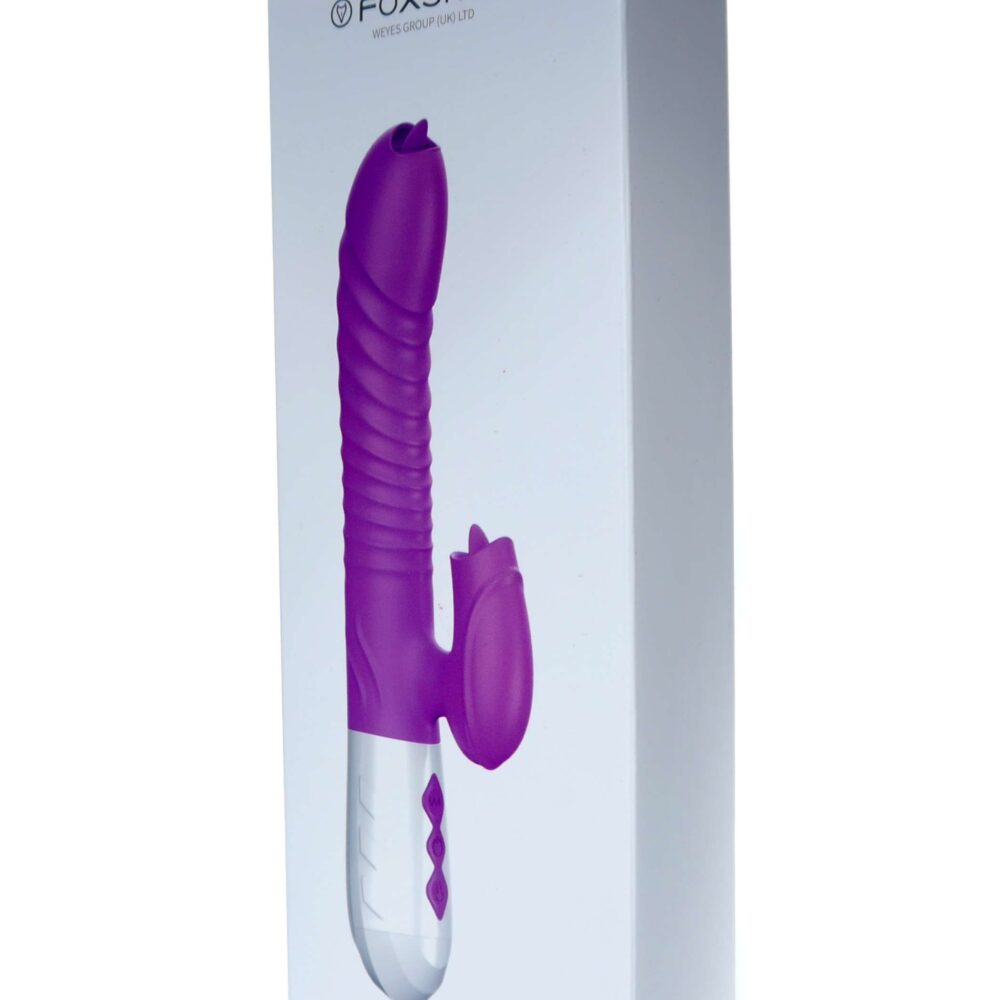 Foxshow - Vibrator - Silicone Vibrator USB 7 Function and Thrusting Function / Heating, purple