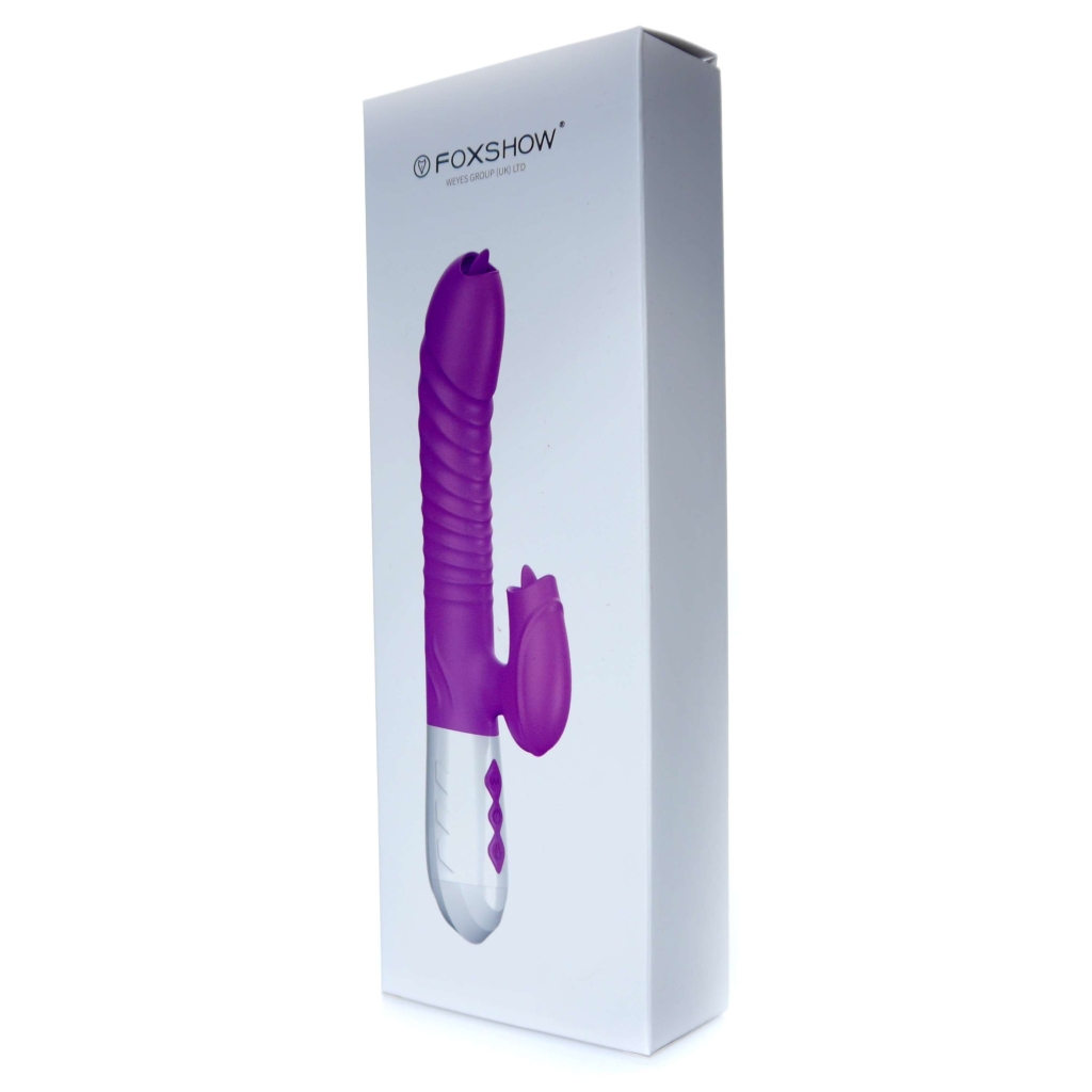 Foxshow - Vibrator - Silicone Vibrator USB 7 Function and Thrusting Function / Heating, purple