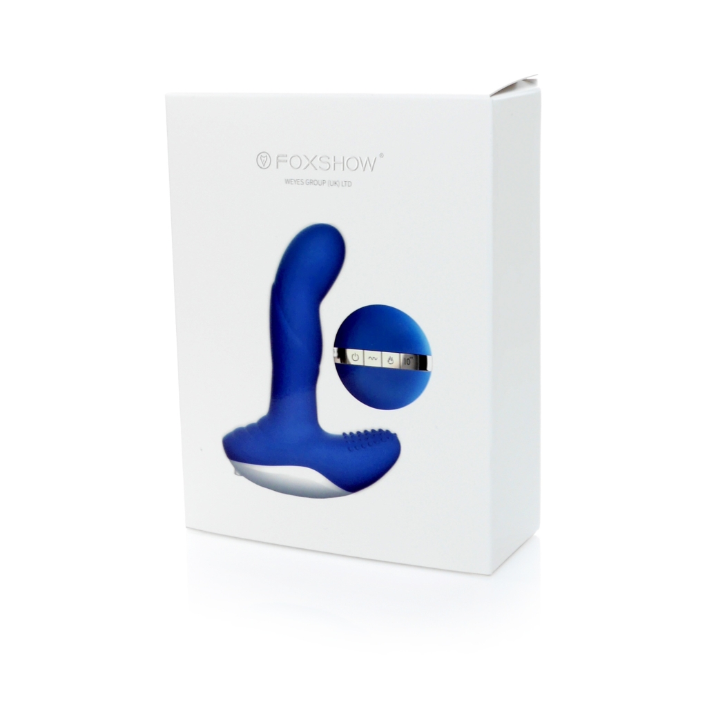Foxshow - Vibrator - Silicone Massager USB 7 Function + Pulsator / Heating BLACK