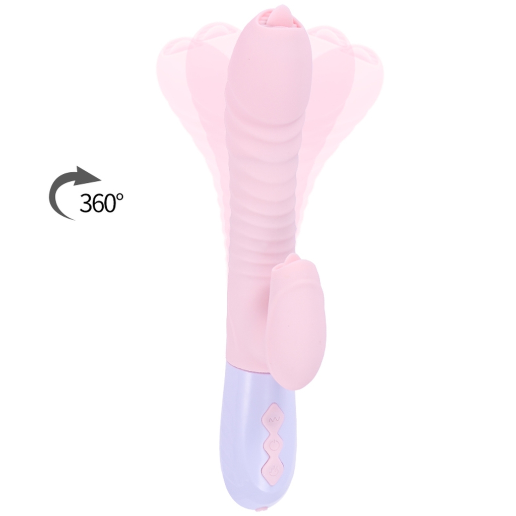 Foxshow - Vibrator - Silicone Vibrator USB 7 Function and Thrusting Function / Heating, pink - Image 7