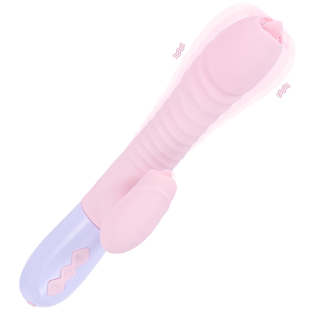 Foxshow - Vibrator - Silicone Vibrator USB 7 Function and Thrusting Function / Heating, pink - Image 6