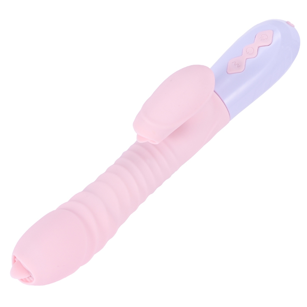 Foxshow - Vibrator - Silicone Vibrator USB 7 Function and Thrusting Function / Heating, pink - Image 4