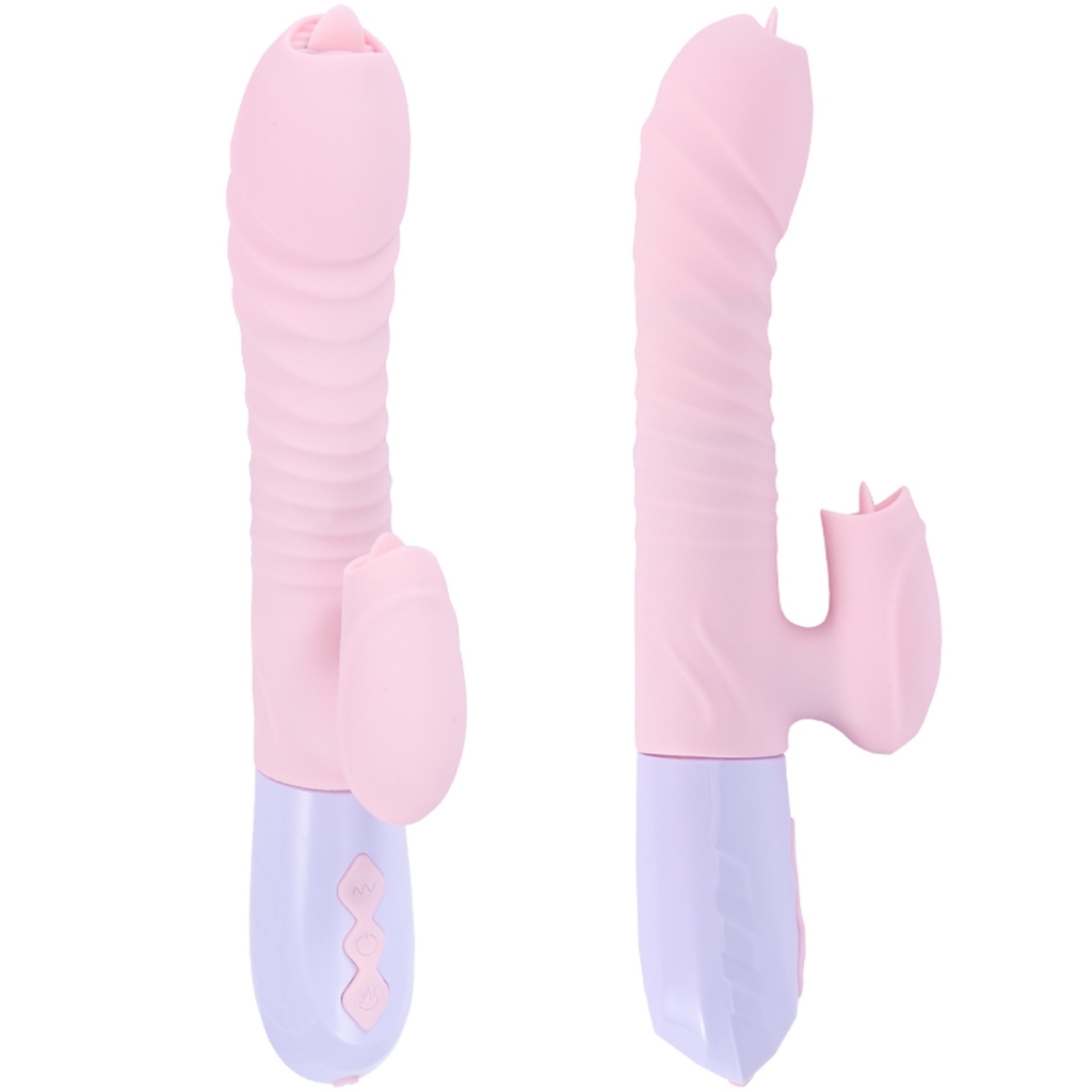 Foxshow - Vibrator - Silicone Vibrator USB 7 Function and Thrusting Function / Heating, pink - Image 3