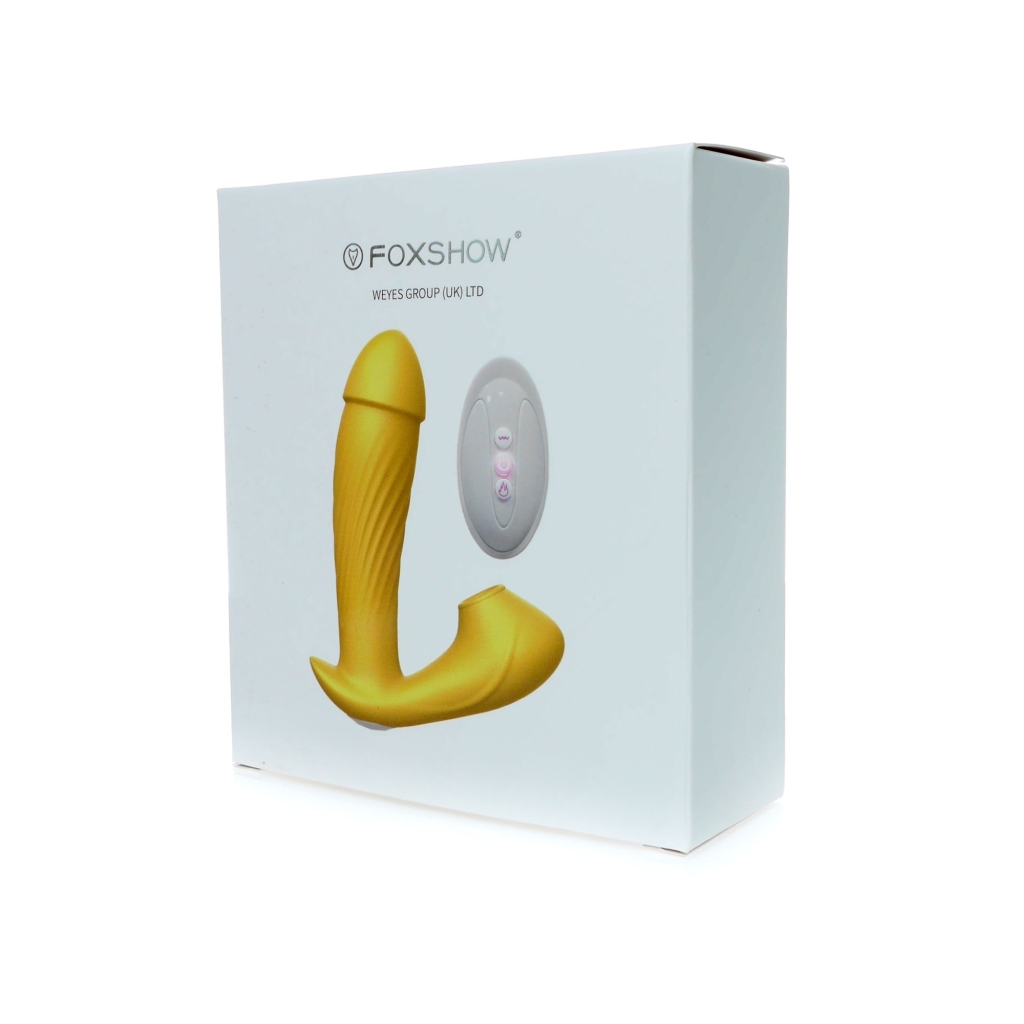 Foxshow - Stimulator - Silicone Panty Vibrator USB, 7 vibrations, Heating function, 7 Frequency Of Sucking