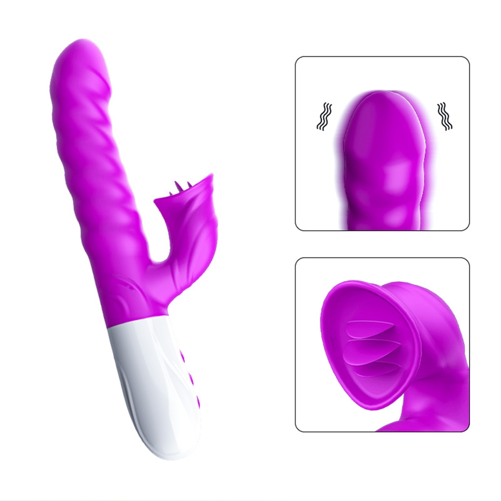 Foxshow - Vibrator - Silicon, Vibrator 7 Function and Heating Mode, PURPLE - Image 3