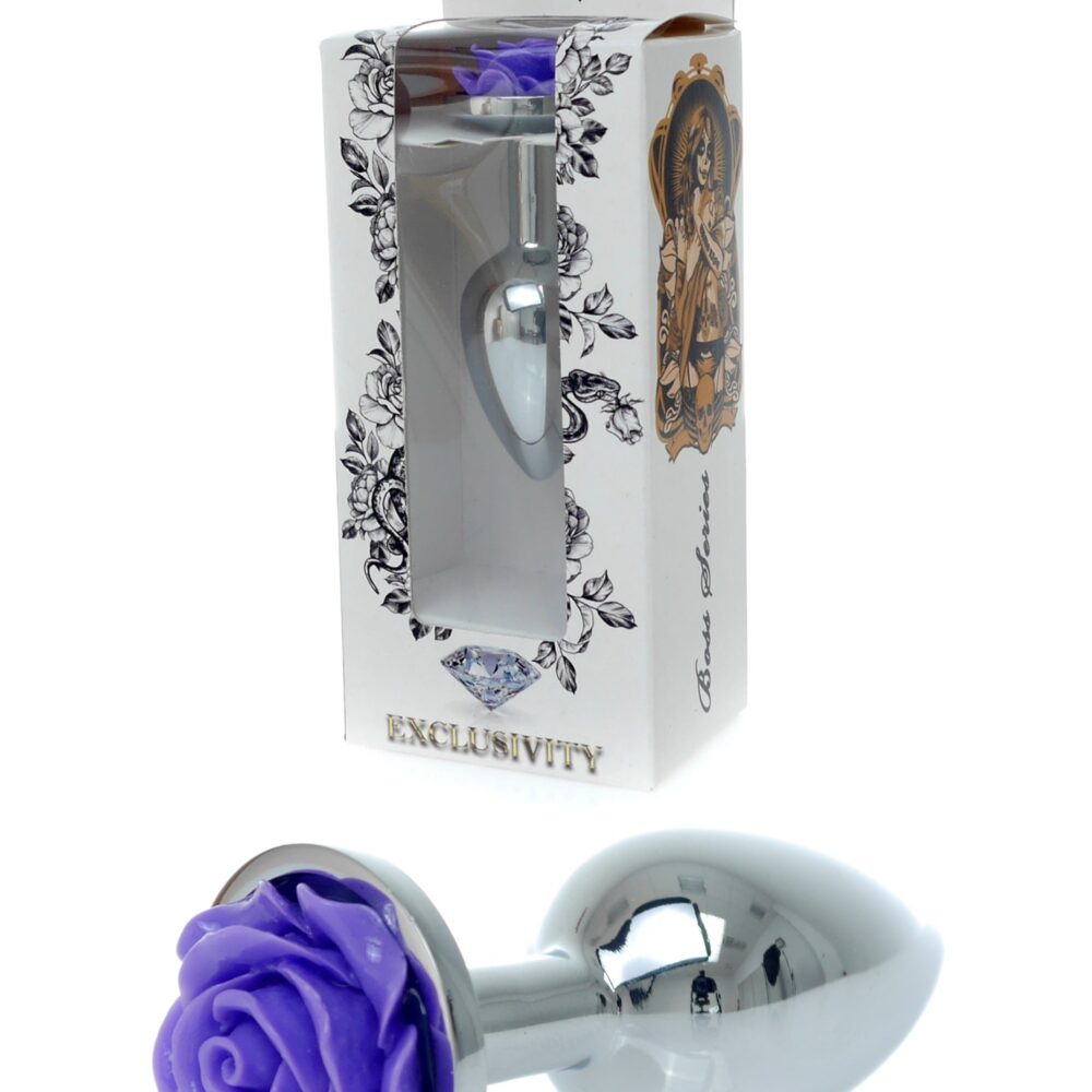 Silver Plug - Jewelery With Rose - Purple
