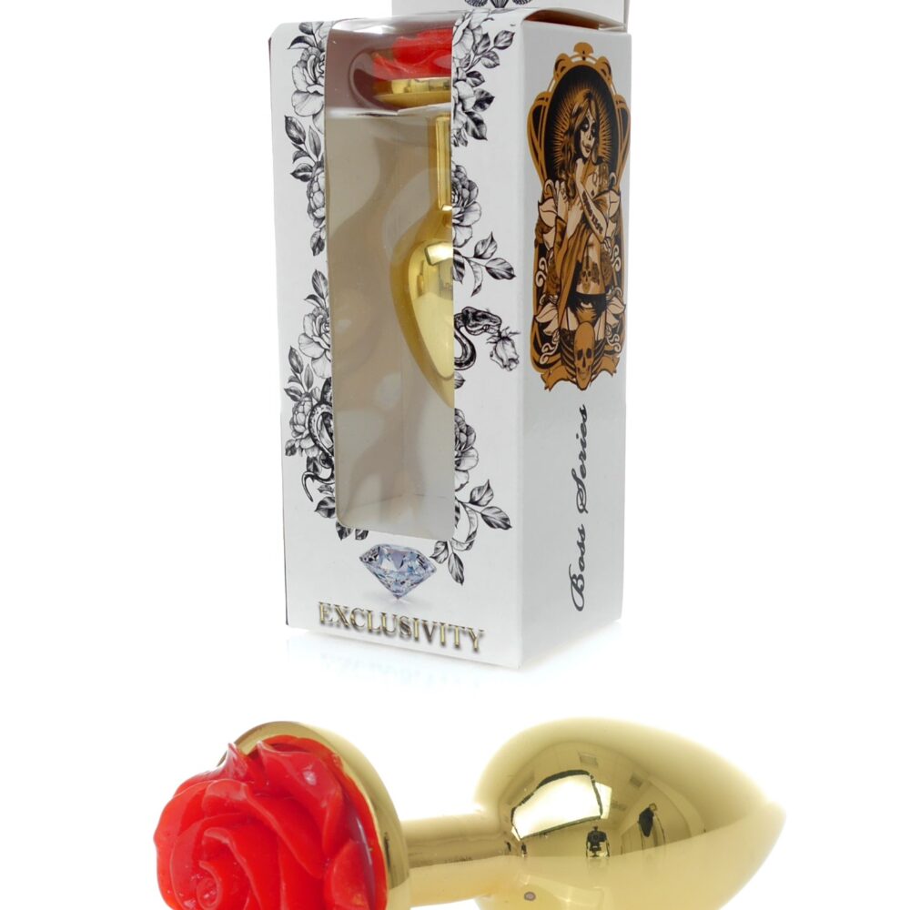 Gold Plug - Jewelery With Rose - Red