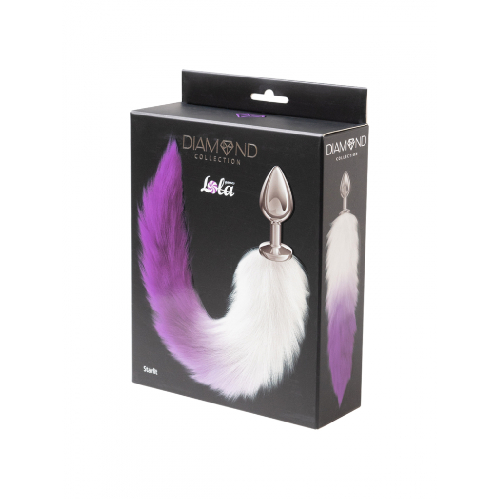 Butt Plug with Tail Diamond Starlit Purple