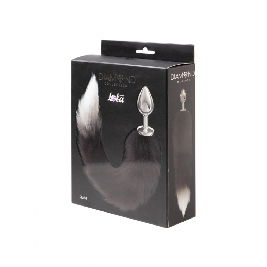 Butt Plug with Tail Diamond Starlit Black