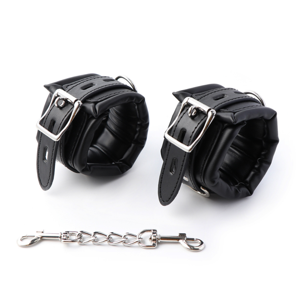 Fetish Fever - Cuffs with chain - Zwart - Image 3