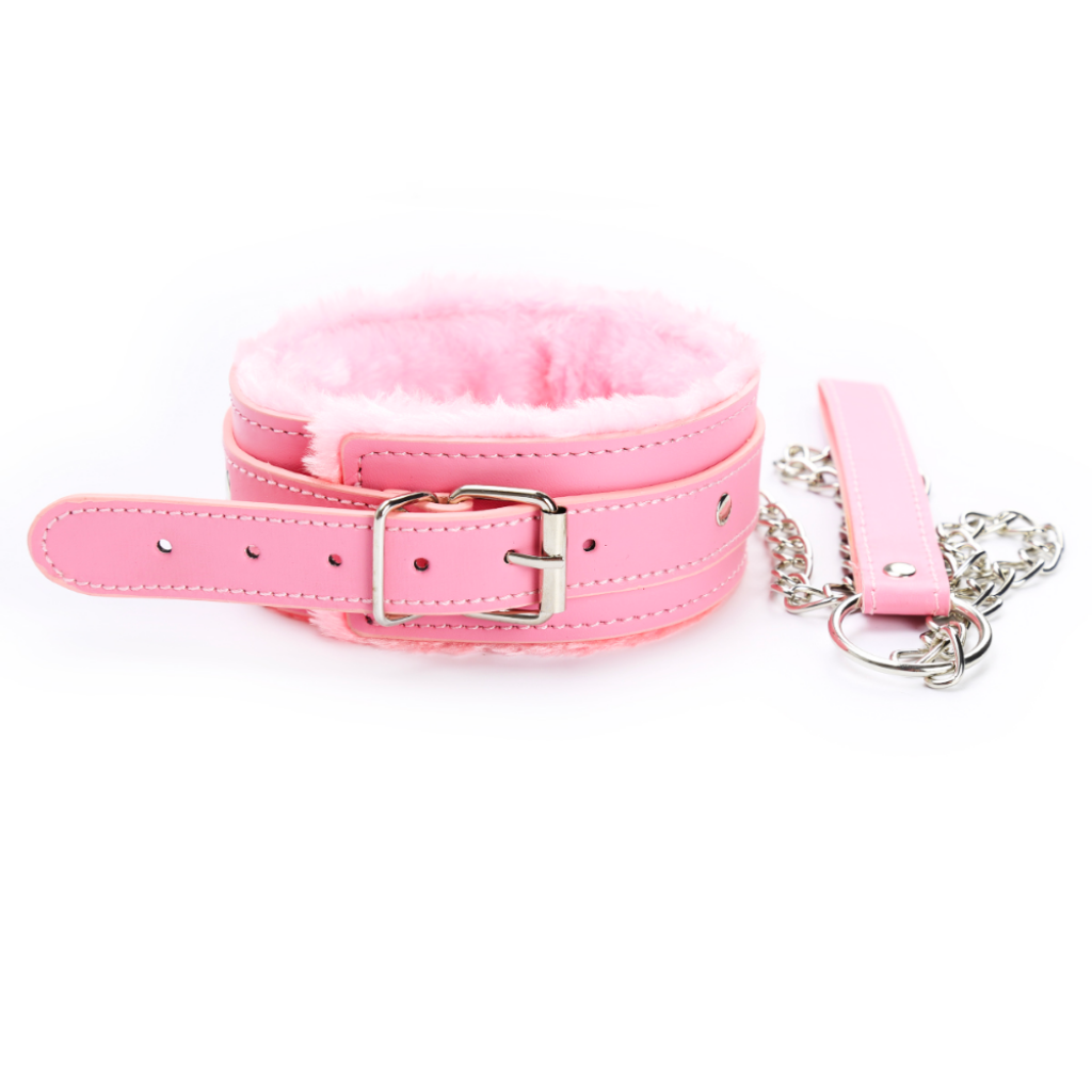 Fetish Fever - Collar with leash - Pink - Image 3