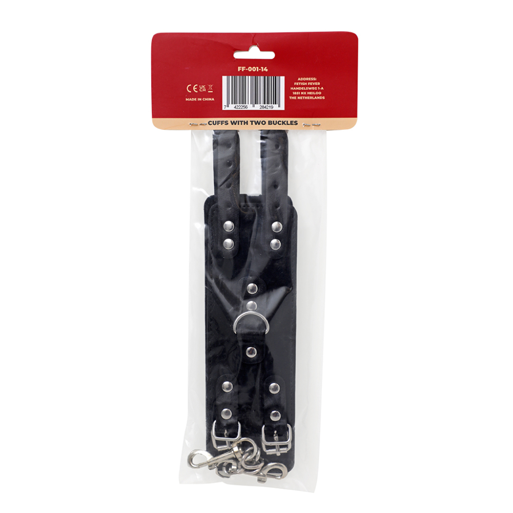 Fetish Fever - Cuffs with two buckles - Zwart - Image 2