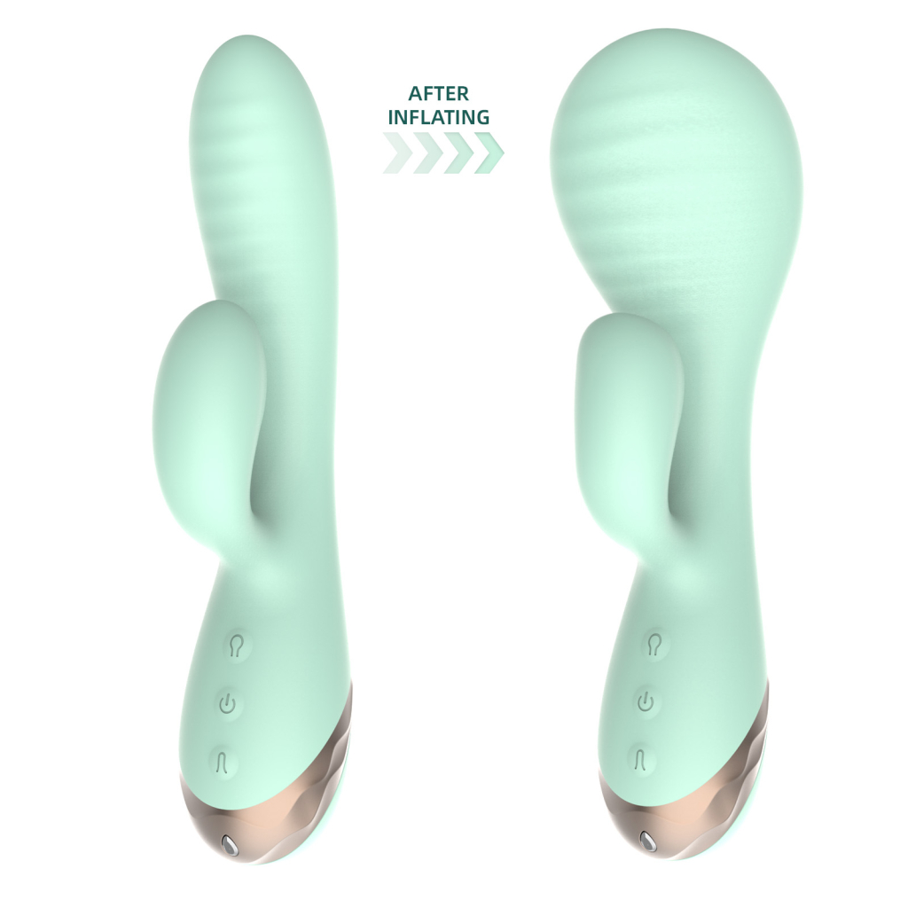 Naughty Hon Inflatable Vibrator - USB - Blue - Image 2