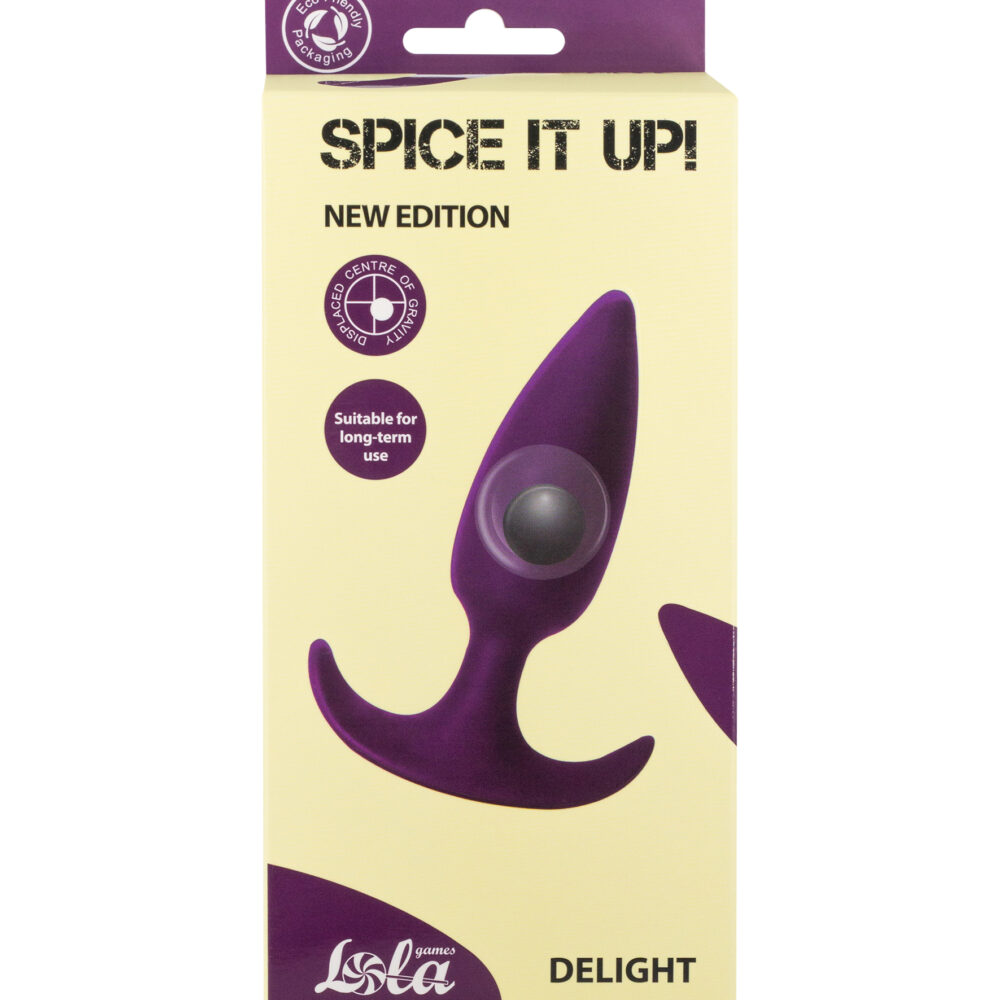 Anal plug with a misplaced centre of gravity Spice it up Delight Ultraviolet