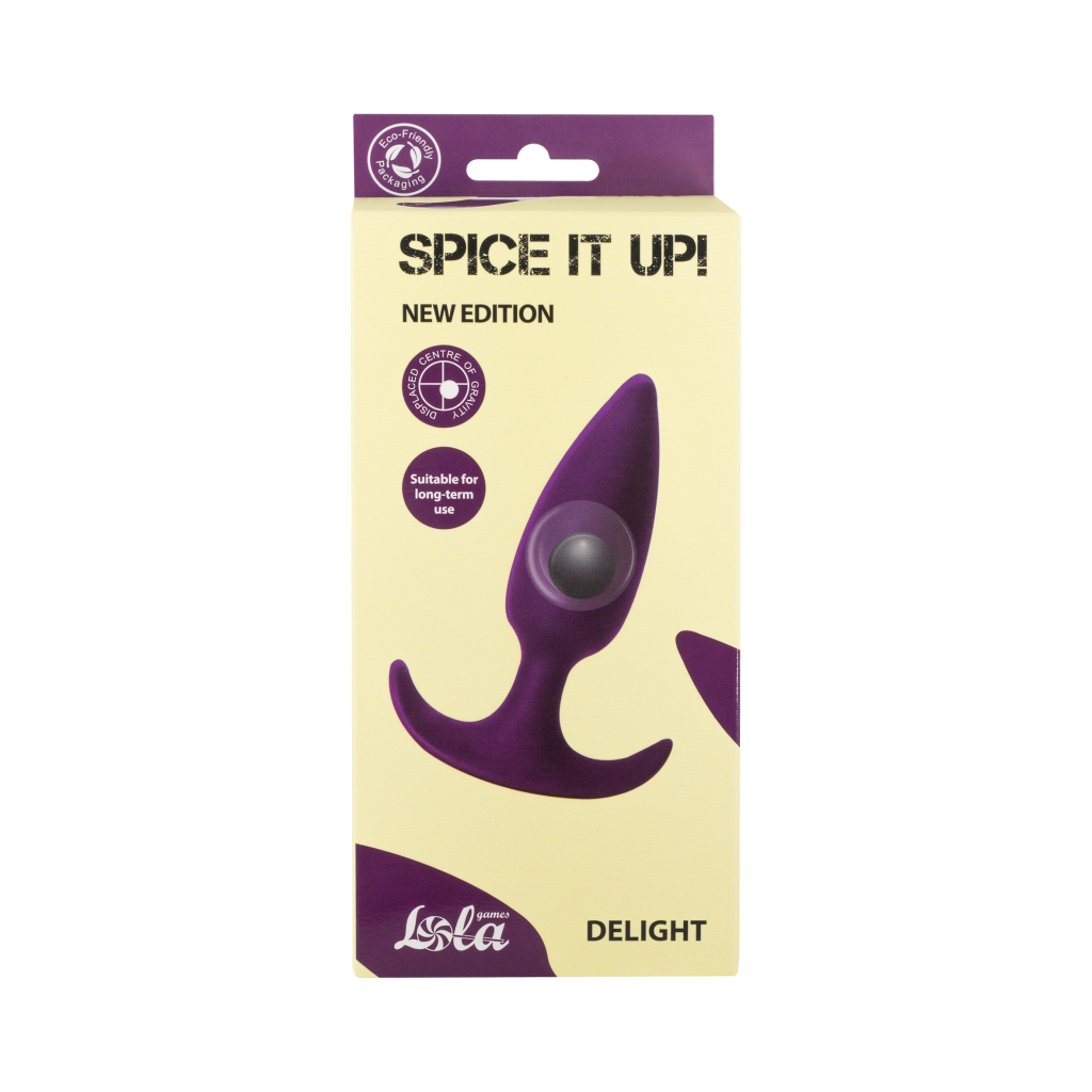 Anal plug with a misplaced centre of gravity Spice it up Delight Ultraviolet