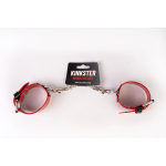 Kinkster - Vegan Leather - Handmade - Anklecuffs red - Image 2