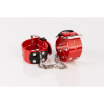 Kinkster - Vegan Leather - Handmade - Anklecuffs red - Image 5