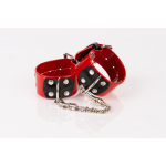 Kinkster - Vegan Leather - Handmade - Anklecuffs red - Image 4