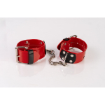Kinkster - Vegan Leather - Handmade - Anklecuffs red - Image 3