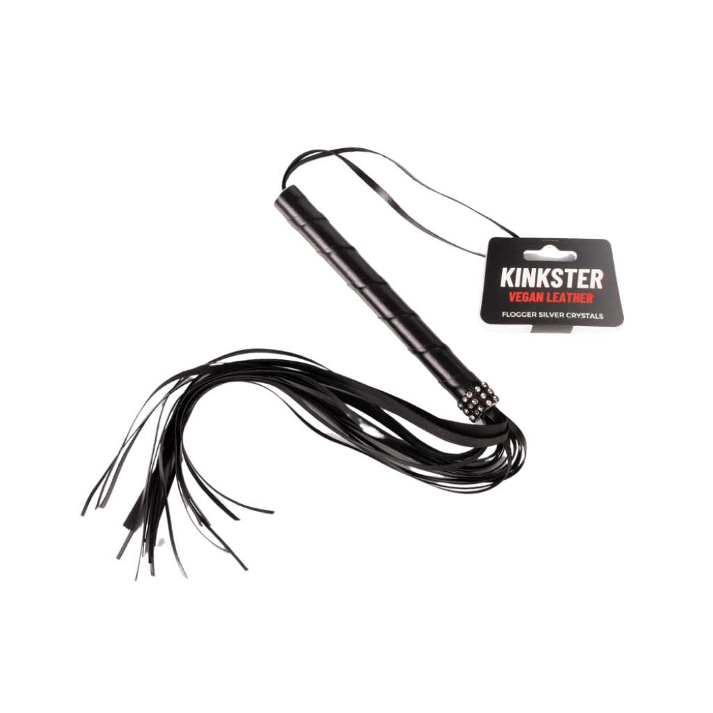 Kinkster - Vegan Leather - Handmade - Flogger silver crystals