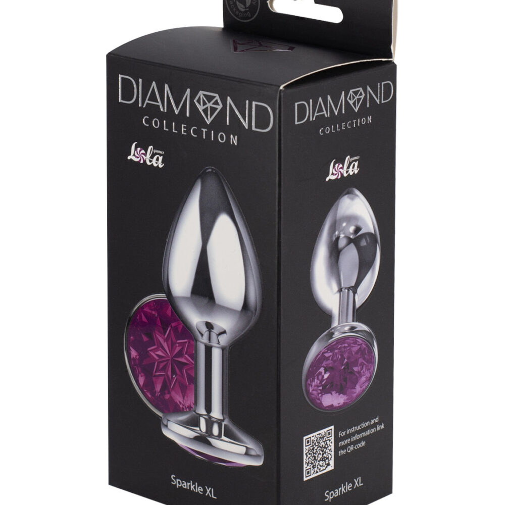 Enlarged Anal Plug Diamond Purple Sparkle XL