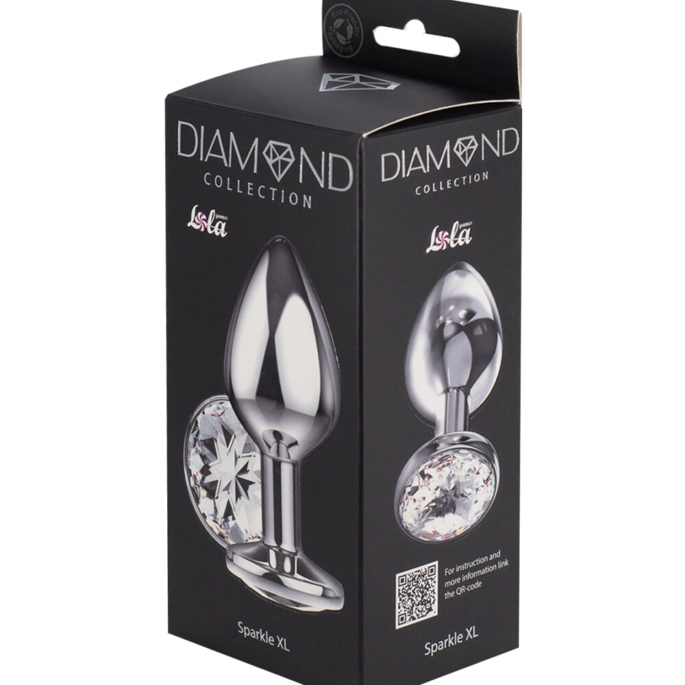 Enlarged Anal Plug Diamond Clear Sparkle XL