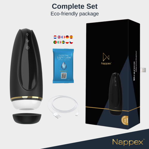 Masturbator - Nappex™ Branco Black - Premium Masturbators  (10 Languages) - Image 2