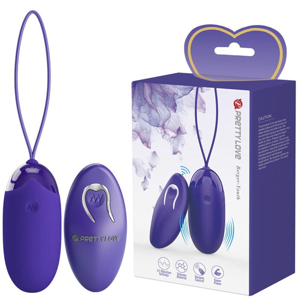 PRETTY LOVE - Berger - Youth, Wireless remote control 12 vibration functions - USB