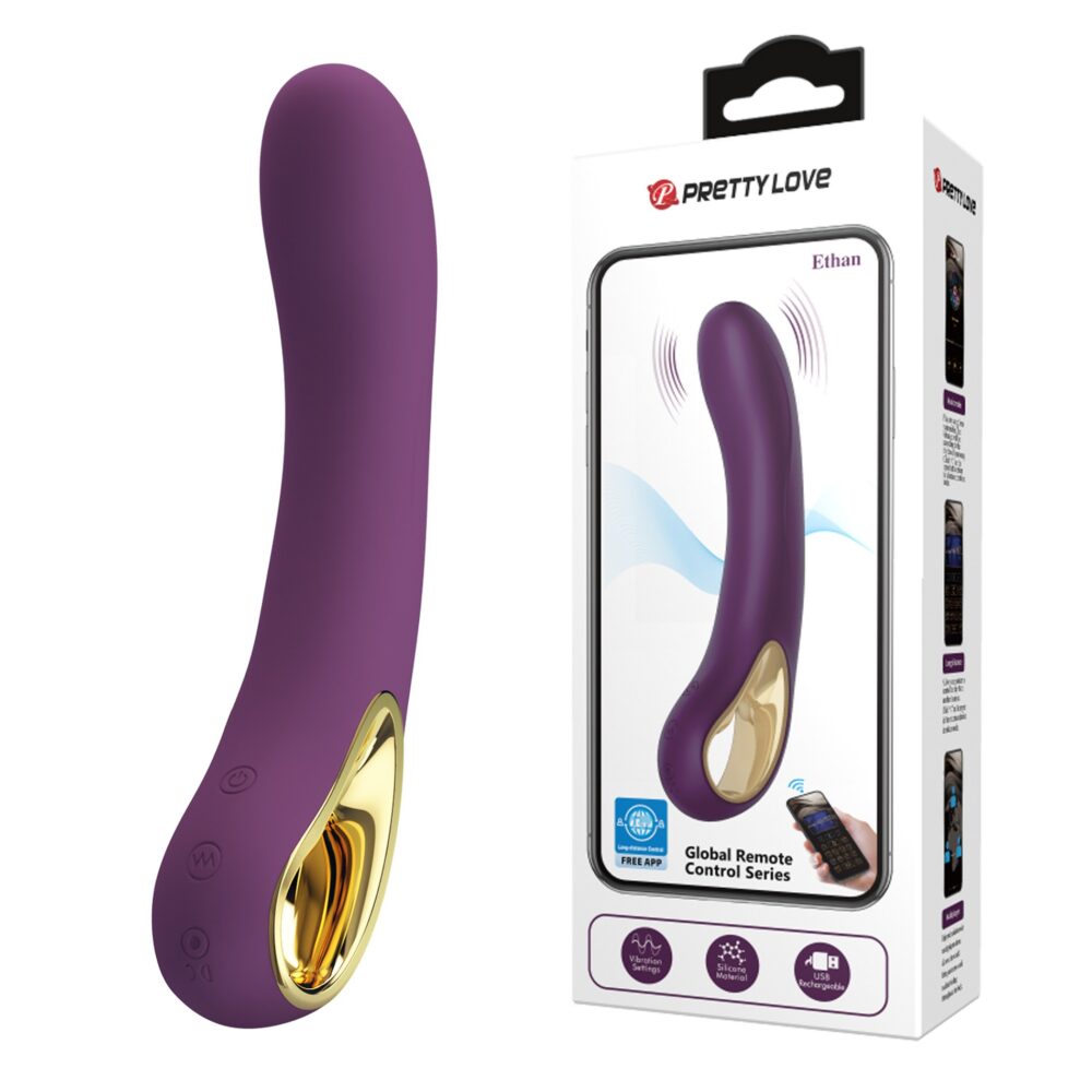 PRETTY LOVE - Ethan purple, 12 vibration functions Mobile APP Long-distance Control - USB