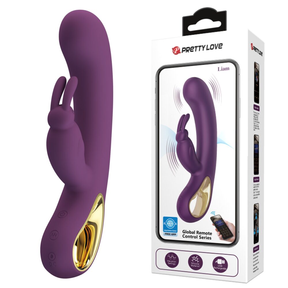 PRETTY LOVE - Liam purple, 12 vibration functions Mobile APP Long-distance Control - USB