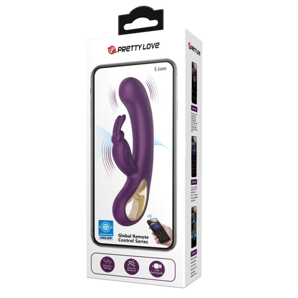 PRETTY LOVE - Liam purple, 12 vibration functions Mobile APP Long-distance Control - USB - Image 3