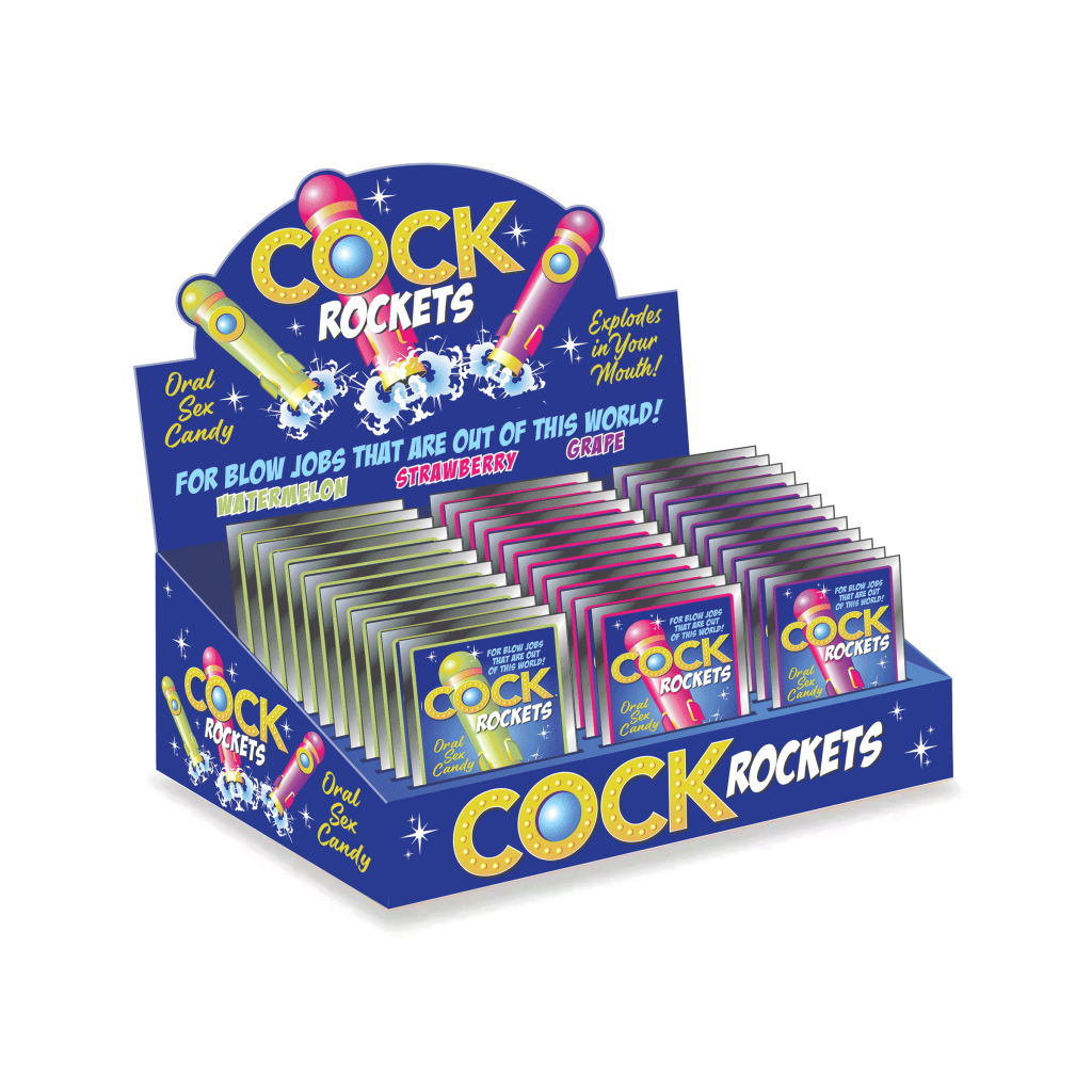 Cock Rockets Display of 36 Strawberry/Grape/Watermelon