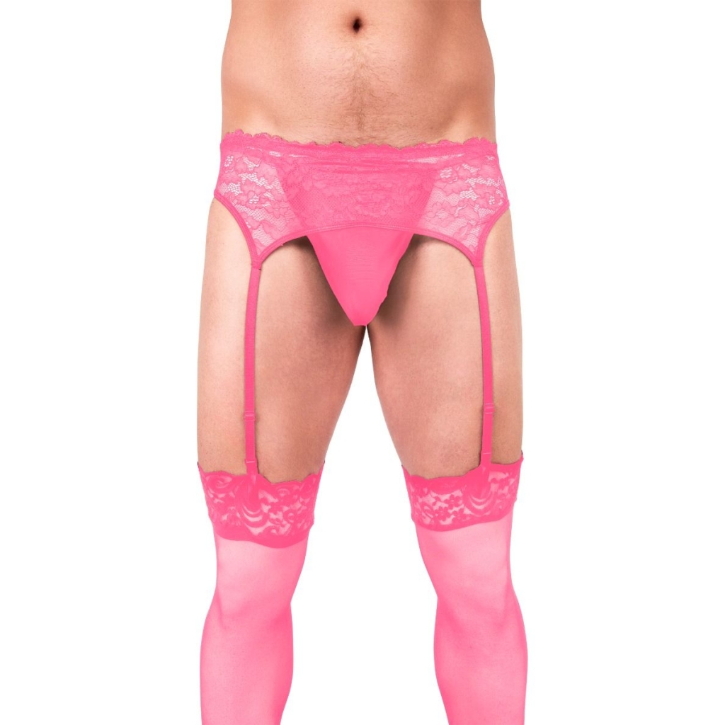 Prowler Pink Lace Garter Set Xxlarge