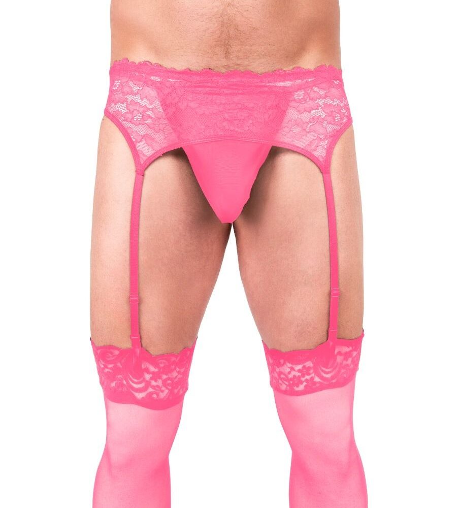 Prowler Pink Lace Garter Set Xxlarge