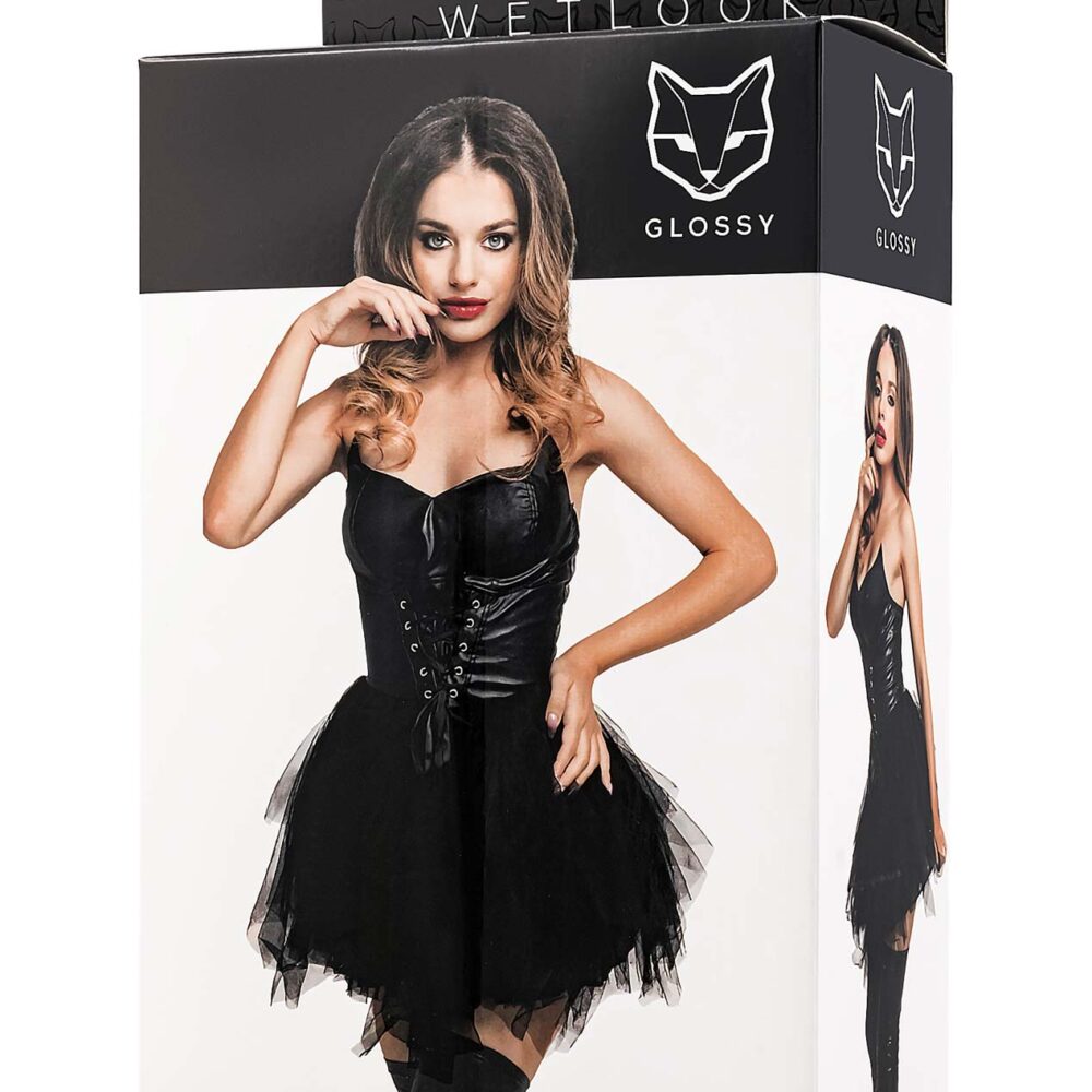 Glossy - Elisia - dress - wetlook - black - L