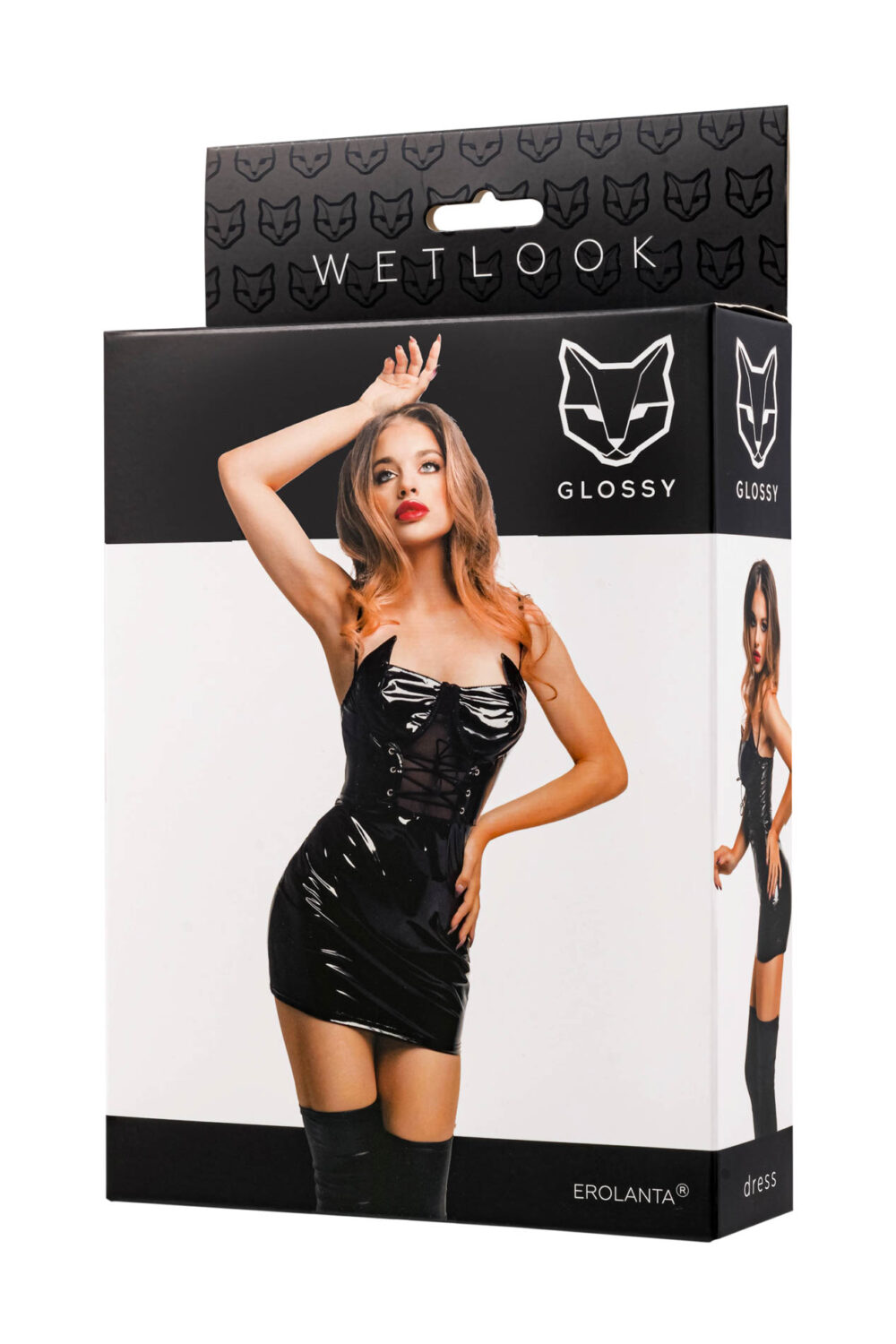 Glossy - Mirabell - dress - wetlook - black - S