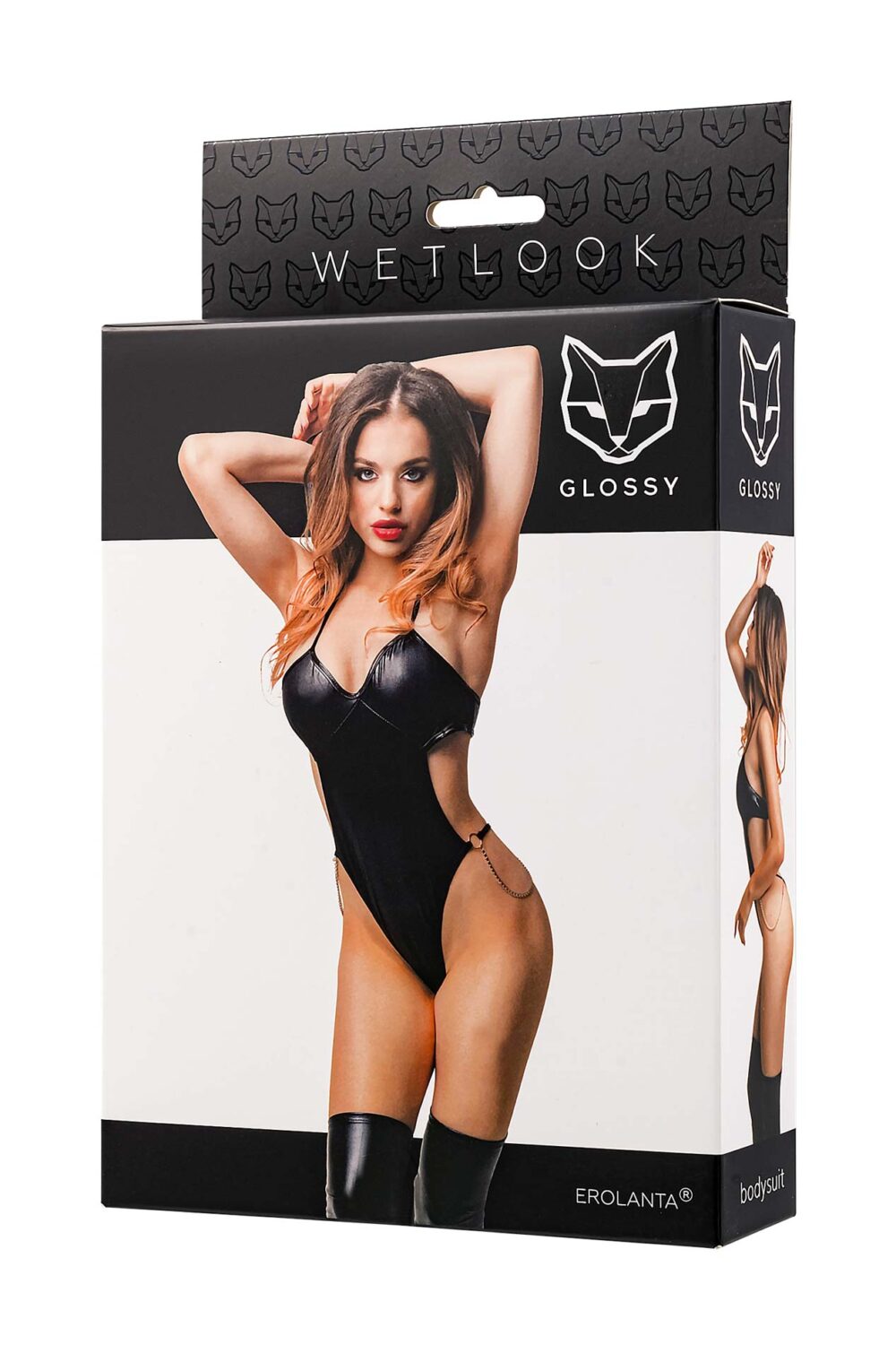 Glossy - Reina - bodysuit - wetlook - black - S