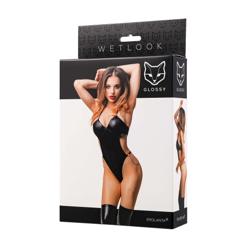 Glossy - Reina - bodysuit - wetlook - black