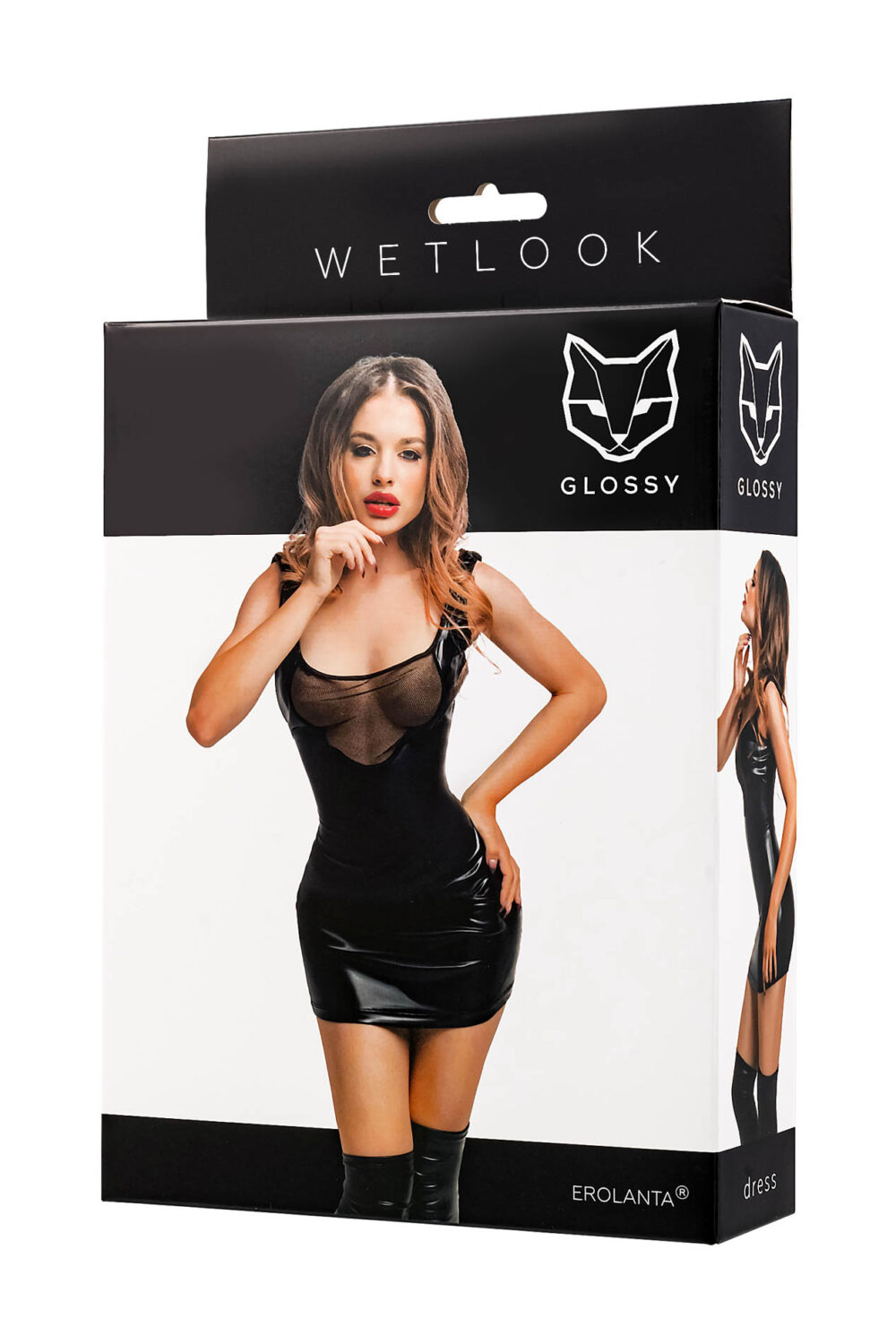 Glossy - Rimma - dress - wetlook - black - S