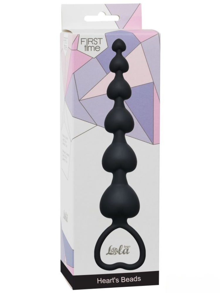 Anal Heart's Beads Black