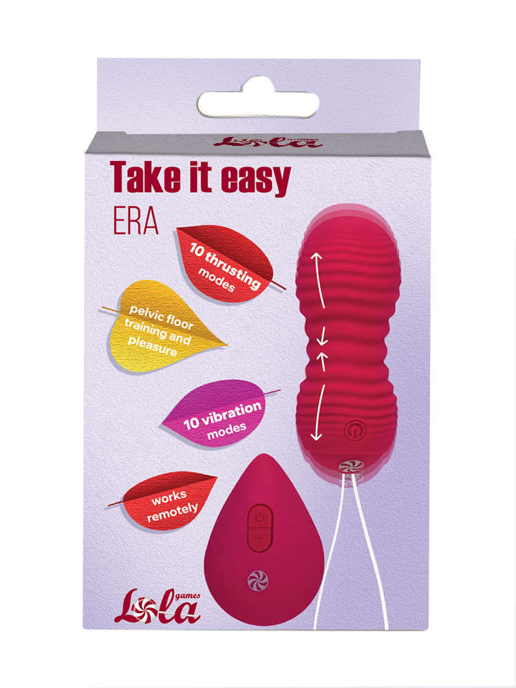 Pulsating Vaginal Balls with remote control Take it Easy Era Wine red