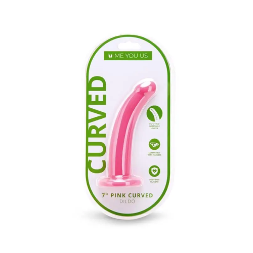 Me You Us 7" Pink Curved Silicone Dildo